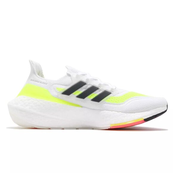 adidas Ultraboost 21 W White Solar Yellow Women Running Jogging Lifestyle FY0401 - Picture 3 of 8